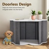 image:imageMCombo 47 Wooden Dog Crate Furniture Cloud Shape End Table Pet Crate Solid Rubber Wood Indoor Cage for DogsPets SW84 BrownWhite