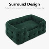 image:imageMCombo Dog Sofa Bed 33 Inches Length Foam Pet Bed with Washable Cushion Cover Modern Pet Couch for Small Medium Dogs 0553 Blackish Green