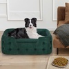 image:imageMCombo Dog Sofa Bed 33 Inches Length Foam Pet Bed with Washable Cushion Cover Modern Pet Couch for Small Medium Dogs 0553 Blackish Green