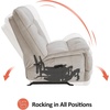 image:imageMCombo Dual Motor Oversized Power Recliner Chair 382 Large Wide Seat Rocker Recliner with LED Lighting USB Ports Perfect for Living Room Office and Home Theater Fabric PR607 BurgundyBeige