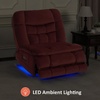 image:imageMCombo Dual Motor Oversized Power Recliner Chair 382 Large Wide Seat Rocker Recliner with LED Lighting USB Ports Perfect for Living Room Office and Home Theater Fabric PR607 BurgundyBurgundy