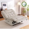 image:imageMCombo Dual Motor Oversized Power Recliner Chair 382 Large Wide Seat Rocker Recliner with LED Lighting USB Ports Perfect for Living Room Office and Home Theater Fabric PR607 BurgundyBeige