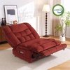 image:imageMCombo Dual Motor Oversized Power Recliner Chair 382 Large Wide Seat Rocker Recliner with LED Lighting USB Ports Perfect for Living Room Office and Home Theater Fabric PR607 BurgundyBurgundy