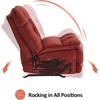 image:imageMCombo Dual Motor Oversized Power Recliner Chair 382 Large Wide Seat Rocker Recliner with LED Lighting USB Ports Perfect for Living Room Office and Home Theater Fabric PR607 BurgundyBurgundy