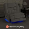 image:imageMCombo Dual Motor Oversized Power Recliner Chair 382 Large Wide Seat Rocker Recliner with LED Lighting USB Ports Perfect for Living Room Office and Home Theater Fabric PR607 BurgundyBeige