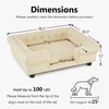 image:imageMCombo Faux Leather Dog Couch Pet Bed for Medium Dogs Pet Sofa with Small Stairs 6321 Cream White
