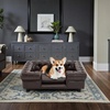 image:imageMCombo Faux Leather Dog Couch Pet Bed for Medium Dogs Pet Sofa with Small Stairs 6321 Dark Brown