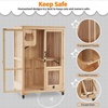 image:imageMCombo Luxury Cat House with Scratching Post Wooden Multi Feature Large Cat Condo with Escape Door and Wheels Kitten Cages with Shelter Indoor Outdoor CT83 Natural