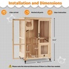 image:imageMCombo Luxury Cat House with Scratching Post Wooden Multi Feature Large Cat Condo with Escape Door and Wheels Kitten Cages with Shelter Indoor Outdoor CT83 Natural