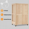 image:imageMCombo Luxury Cat House with Scratching Post Wooden Multi Feature Large Cat Condo with Escape Door and Wheels Kitten Cages with Shelter Indoor Outdoor CT83 Natural