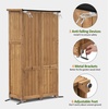 image:imageMCombo Outdoor Storage Cabinet Garden Storage Shed Outside Vertical Shed with Lockers Outdoor 63 Inches Wood Tall Cabinet for Yard and Patio 0870 BlackNatural