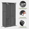 image:imageMCombo Outdoor Storage Cabinet Garden Storage Shed Outside Vertical Shed with Lockers Outdoor 63 Inches Wood Tall Cabinet for Yard and Patio 0870 BlackGray
