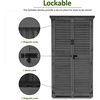 image:imageMCombo Outdoor Storage Cabinet Garden Storage Shed Outside Vertical Shed with Lockers Outdoor 63 Inches Wood Tall Cabinet for Yard and Patio 0870 BlackGray