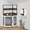image:imageMCombo Small Corner Dog Crate Furniture with Glass Shelves Wooden Dog Kennel Furniture with Door Pet Crate Indoor Use CN17 White and Brown