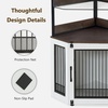 image:imageMCombo Small Corner Dog Crate Furniture with Glass Shelves Wooden Dog Kennel Furniture with Door Pet Crate Indoor Use CN17 White and Brown