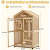 image:imageMCombo Wooden Indoor Cat House Cat Condo with Entrance Kitten Cage Catio with Lockable Doors and Wheels CT291