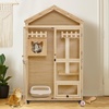 image:imageMCombo Wooden Indoor Cat House Cat Condo with Entrance Kitten Cage Catio with Lockable Doors and Wheels CT291