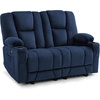 image:imageMCombo Zero Gravity 3 Seater Power Reclining Sofa with Console Heat and Vibration Massage Recliner Couch for Living Room Fabric 6035SET Burgundy 3 Seater with ConsoleNavy Blue