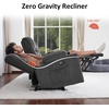 image:imageMCombo Zero Gravity 3 Seater Power Reclining Sofa with Console Heat and Vibration Massage Recliner Couch for Living Room Fabric 6035SET Burgundy 3 Seater with ConsoleGrey