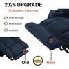 image:imageMCombo Zero Gravity 3 Seater Power Reclining Sofa with Console Heat and Vibration Massage Recliner Couch for Living Room Fabric 6035SET Burgundy 3 Seater with ConsoleNavy Blue