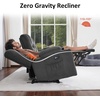 image:imageMCombo Zero Gravity 3 Seater Power Reclining Sofa with Console Heat and Vibration Massage Recliner Couch for Living Room Fabric 6035SET Burgundy 3 Seater with ConsoleGrey