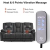 image:imageMCombo Zero Gravity 3 Seater Power Reclining Sofa with Console Heat and Vibration Massage Recliner Couch for Living Room Fabric 6035SET Burgundy 3 Seater with ConsoleGrey