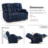 image:imageMCombo Zero Gravity 3 Seater Power Reclining Sofa with Console Heat and Vibration Massage Recliner Couch for Living Room Fabric 6035SET Burgundy 3 Seater with ConsoleNavy Blue
