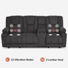 image:imageMCombo Zero Gravity 3 Seater Power Reclining Sofa with Console Heat and Vibration Massage Recliner Couch for Living Room Fabric 6035SET Burgundy 3 Seater with ConsoleGrey