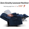 image:imageMCombo Zero Gravity 3 Seater Power Reclining Sofa with Console Heat and Vibration Massage Recliner Couch for Living Room Fabric 6035SET Burgundy 3 Seater with ConsoleNavy Blue