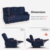 image:imageMCombo Zero Gravity 3 Seater Power Reclining Sofa with Console Heat and Vibration Massage Recliner Couch for Living Room Fabric 6035SET Burgundy 3 Seater with ConsoleNavy Blue