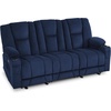 image:imageMCombo Zero Gravity 3 Seater Power Reclining Sofa with Console Heat and Vibration Massage Recliner Couch for Living Room Fabric 6035SET Burgundy 3 Seater with ConsoleNavy Blue