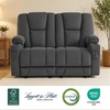 image:imageMCombo Zero Gravity 3 Seater Power Reclining Sofa with Console Heat and Vibration Massage Recliner Couch for Living Room Fabric 6035SET Burgundy 3 Seater with ConsoleGrey