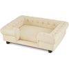 image:imageMCombo Faux Leather Dog Couch Pet Bed for Medium Dogs Pet Sofa with Small Stairs 6321 Cream White
