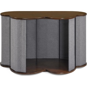 image:imageMCombo 47 Wooden Dog Crate Furniture Cloud Shape End Table Pet Crate Solid Rubber Wood Indoor Cage for DogsPets SW84 BrownBrown