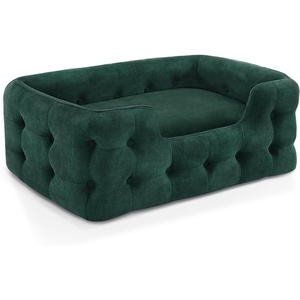 image:imageMCombo Dog Sofa Bed 33 Inches Length Foam Pet Bed with Washable Cushion Cover Modern Pet Couch for Small Medium Dogs 0553 Blackish Green