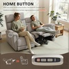 image:imageMCombo 708 Zero Gravity Power Loveseat Recliner Sofa with Massage and Dual Heating Adjustable Headrest USB amp Type C Port for Living Room Fabric PR606M2 BeigeMist Grey