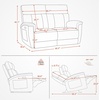 image:imageMCombo 708 Zero Gravity Power Loveseat Recliner Sofa with Massage and Dual Heating Adjustable Headrest USB amp Type C Port for Living Room Fabric PR606M2 BeigeDark Grey