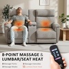 image:imageMCombo 708 Zero Gravity Power Loveseat Recliner Sofa with Massage and Dual Heating Adjustable Headrest USB amp Type C Port for Living Room Fabric PR606M2 BeigeMist Grey