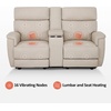 image:imageMCombo 708 Zero Gravity Power Loveseat Recliner Sofa with Massage and Dual Heating Adjustable Headrest USB amp Type C Port for Living Room Fabric PR606M2 BeigeBeige