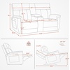 image:imageMCombo 708 Zero Gravity Power Loveseat Recliner Sofa with Massage and Dual Heating Adjustable Headrest USB amp Type C Port for Living Room Fabric PR606M2 BeigeBeige
