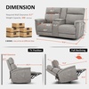 image:imageMCombo 708 Zero Gravity Power Loveseat Recliner Sofa with Massage and Dual Heating Adjustable Headrest USB amp Type C Port for Living Room Fabric PR606M2 BeigeMist Grey