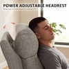 image:imageMCombo 708 Zero Gravity Power Loveseat Recliner Sofa with Massage and Dual Heating Adjustable Headrest USB amp Type C Port for Living Room Fabric PR606M2 BeigeMist Grey