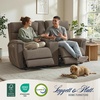 image:imageMCombo 708 Zero Gravity Power Loveseat Recliner Sofa with Massage and Dual Heating Adjustable Headrest USB amp Type C Port for Living Room Fabric PR606M2 BeigeMocha