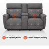 image:imageMCombo 708 Zero Gravity Power Loveseat Recliner Sofa with Massage and Dual Heating Adjustable Headrest USB amp Type C Port for Living Room Fabric PR606M2 BeigeDark Grey