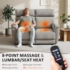image:imageMCombo 708 Zero Gravity Power Loveseat Recliner Sofa with Massage and Dual Heating Adjustable Headrest USB amp Type C Port for Living Room Fabric PR606M2 BeigeMist Grey