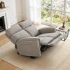 image:imageMCombo 708 Zero Gravity Power Loveseat Recliner Sofa with Massage and Dual Heating Adjustable Headrest USB amp Type C Port for Living Room Fabric PR606M2 BeigeMist Grey