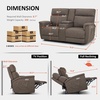 image:imageMCombo 708 Zero Gravity Power Loveseat Recliner Sofa with Massage and Dual Heating Adjustable Headrest USB amp Type C Port for Living Room Fabric PR606M2 BeigeMocha
