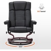image:imageMCombo Manual Swivel Recliner with Ottoman Chair Ottoman Set for RV Small Spaces Living Room Bedroom Office 4919 Chenille BlueBlack