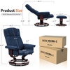 image:imageMCombo Manual Swivel Recliner with Ottoman Chair Ottoman Set for RV Small Spaces Living Room Bedroom Office 4919 Chenille BlueBlue