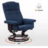 image:imageMCombo Manual Swivel Recliner with Ottoman Chair Ottoman Set for RV Small Spaces Living Room Bedroom Office 4919 Chenille BlueBlue